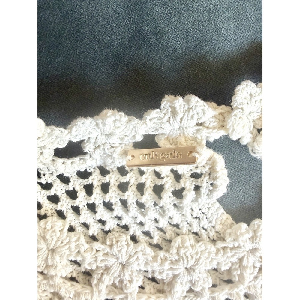Cult Gaia $798 Vermeer Dress Crochet Flower Cotton Yarn Maxi Bachlorette Bridal - Picture 10 of 11